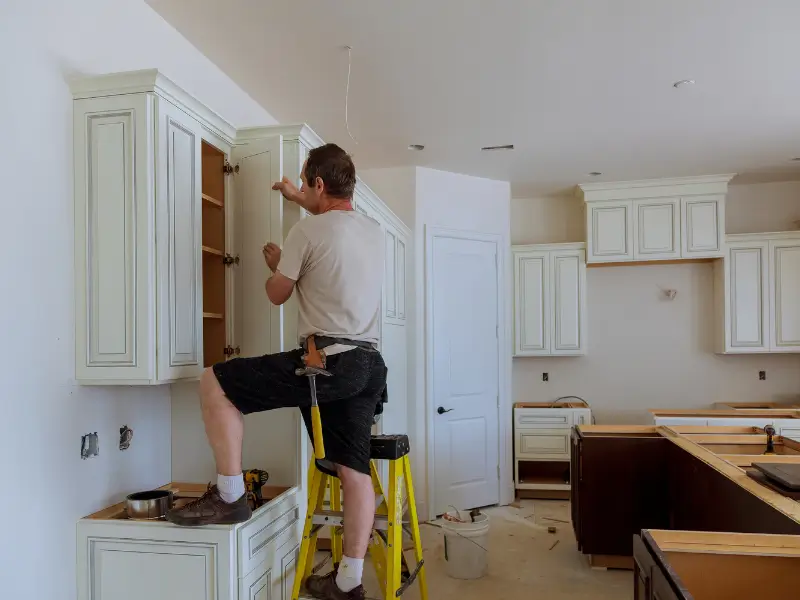 Professional kitchen renovation in Dubai - modern kitchen design with new cabinets and countertops
